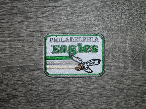 Philadelphia Eagles Retro Logo Rectangle Embroidered Iron On Patch 3.5" x 2.5"