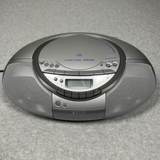 Sony CFD-S350 CD Cassette AM/FM Radio Player Boombox Silver TESTED