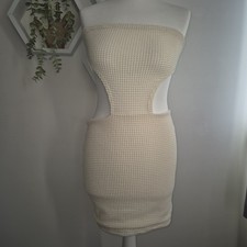 Shein Cream Cut Out Bodycon Mini Dress – Strapless – Size M