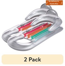 2 pack Deluxe Lounge, Inflatable Pool Float, Silver, Age 14 up, Unisex new