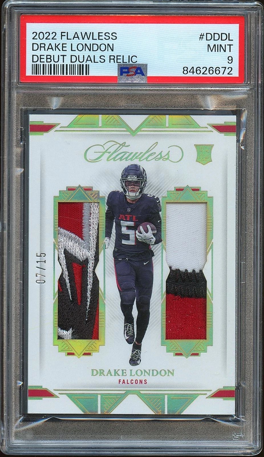 Drake London Panini Flawless Debut Duals Relics #DDDL Base