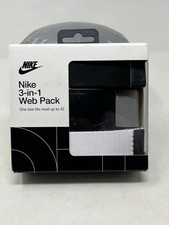 NEW NIKE 3-in-1 Web Pack Belts Black / Gray / White OSFM up to 42 Buckle