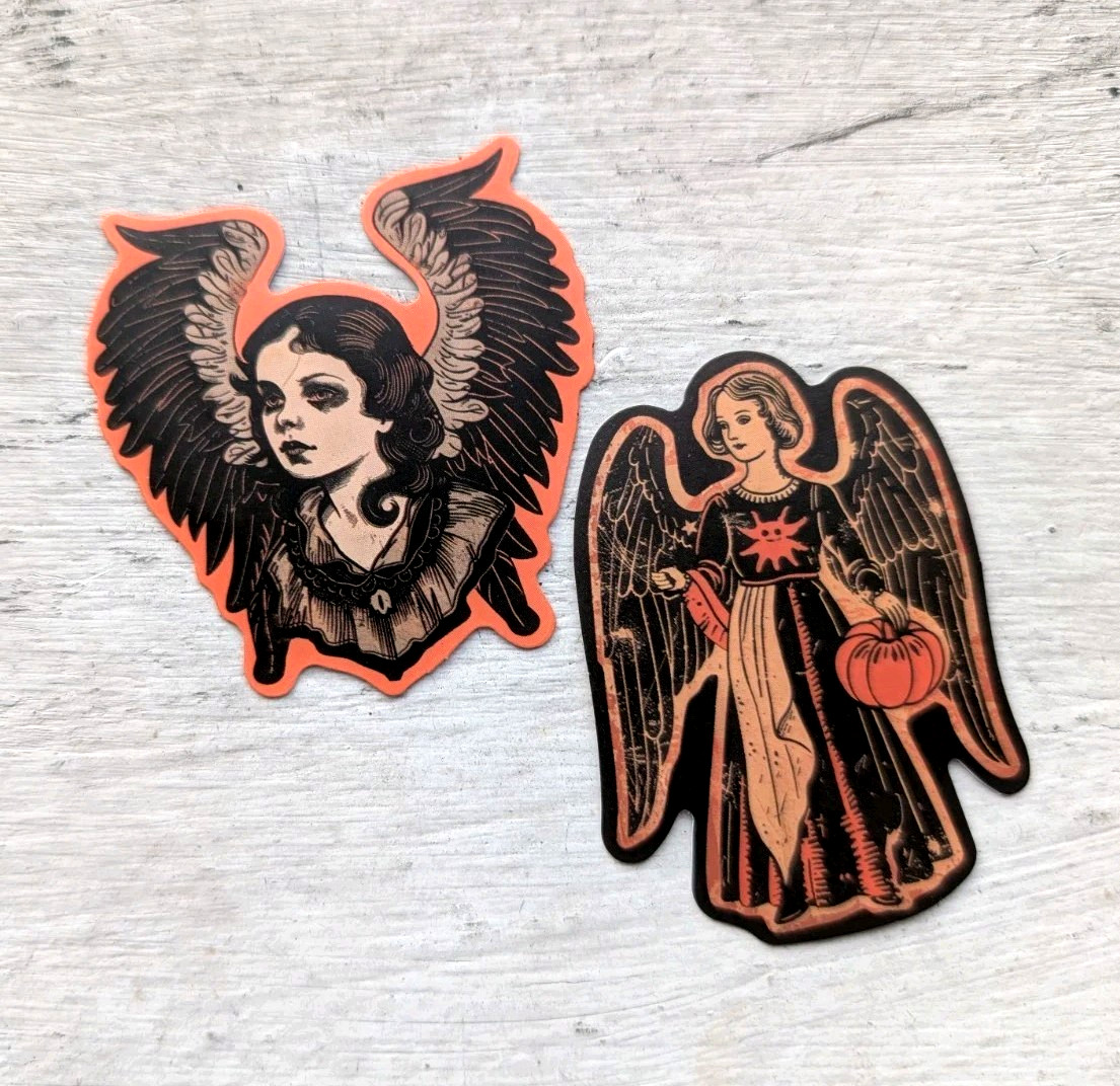 Haunted Active Spirit Positive Good Angels Witch Spell Sticker Lot Of 2 Pcs