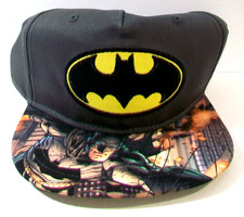 New Boy's DC Batman Snapback Baseball Cap, One Size Youth, Graphic Bill Hat