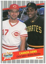 1989 Fleer Glossy Cincinnati Reds Baseball Card #637 Cannon Arms/Sabo/Bonilla