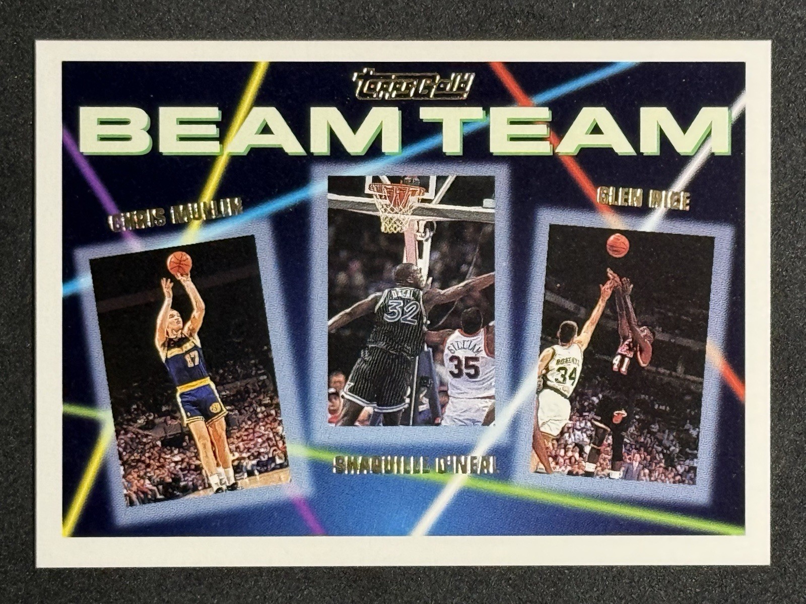 1992 Topps Beam Team #7 Glen Rice Shaquille O'Neal Chris Mullin Gold Rc Rookie