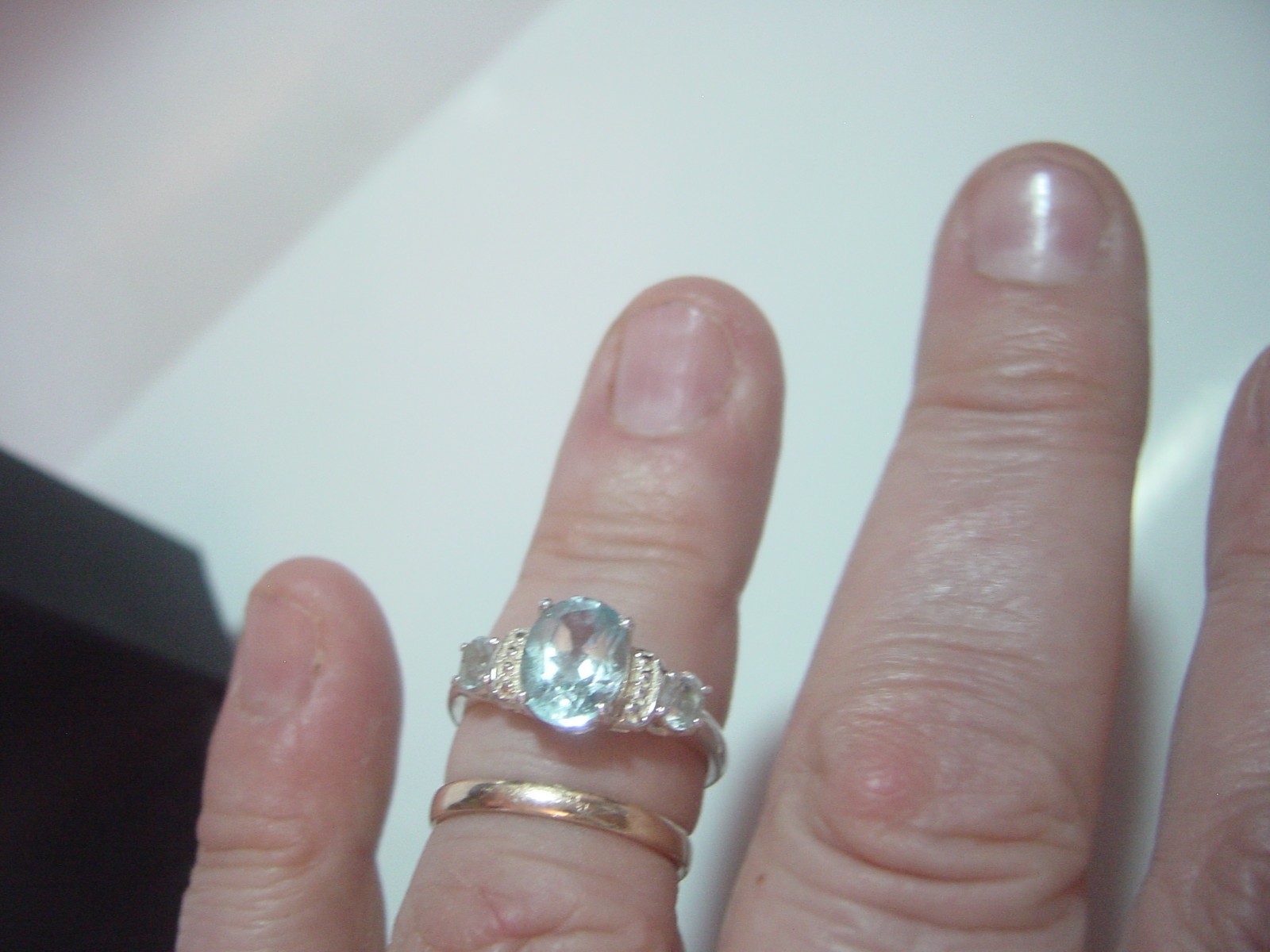 vintage solid silver ring-superb sky blue topaz &… - image 5