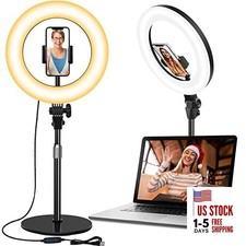 Desk Ring Light with Stand - 10.5'' Desktop Ring Light with 10.5inch-Black