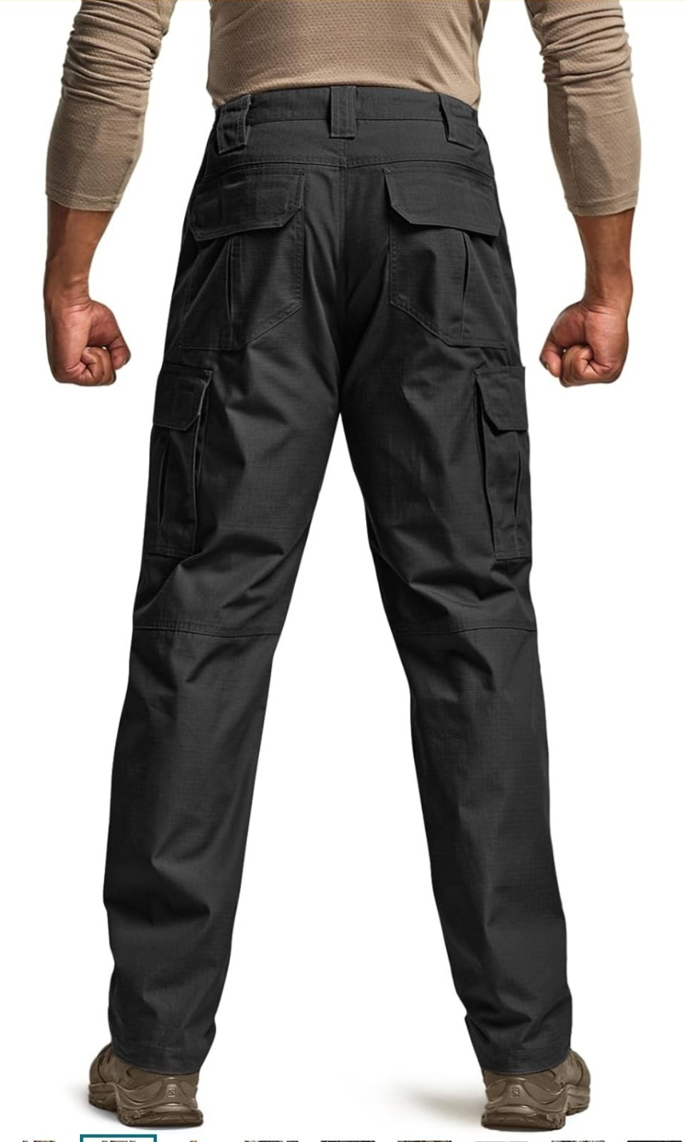 CQR Men's Tactical Pants, Water Resistant Ripstop Cargo, Rai