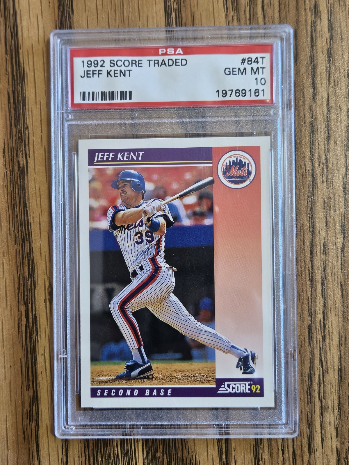 1992 SCORE TRADED #84T JEFF KENT RC METS PSA 10 GEM MINT RC ROOKIE
