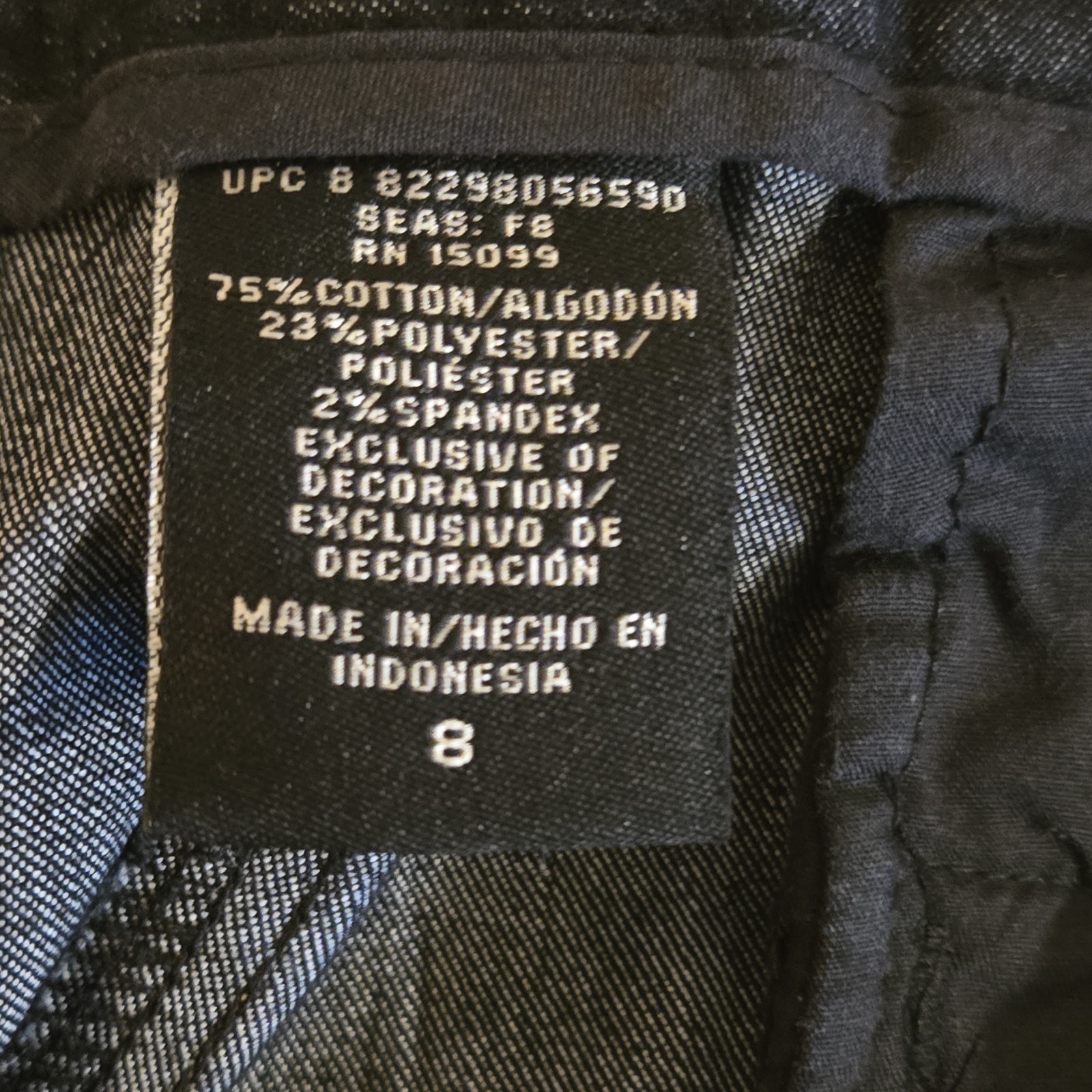 Apostrophe Black Stretch Cropped Denim Button Wai… - image 8