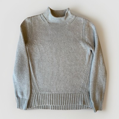 J Crew Rollneck Sweater Women's L Gray Oarsman Minimalist Cotton Pullover