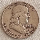 1957 D Franklin Half Dollar 90% Silver U.S. Coin