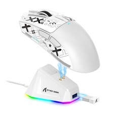 ATTACK SHARK X11 Lightweight Wireless Gaming Mouse with RGB Charging Dock,Tri...