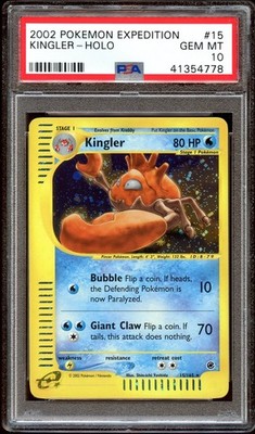 PSA 10 GEM MINT Kingler 15/165 HOLO RARE Expedition Base Set