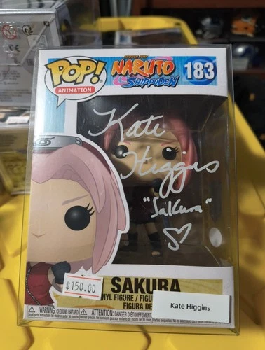 Naruto Sakura signed By Kate Higgins funko pop. With COA