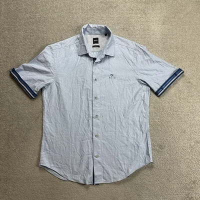HUGO BOSS Herren Hemd Shirt L Classic Business Regular Stretch Logo 19301 Blau - Bild 1 von 4