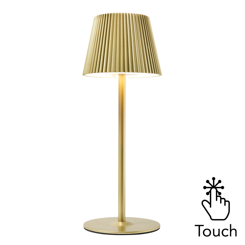 Litecraft Elowen Table Lamp Rechargeable Touch Sensitive Integrated LED - Gold