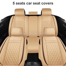 Car Seat Covers 5-seats Front Rear Protector Cushion Mat For Mercedes-benz Tan