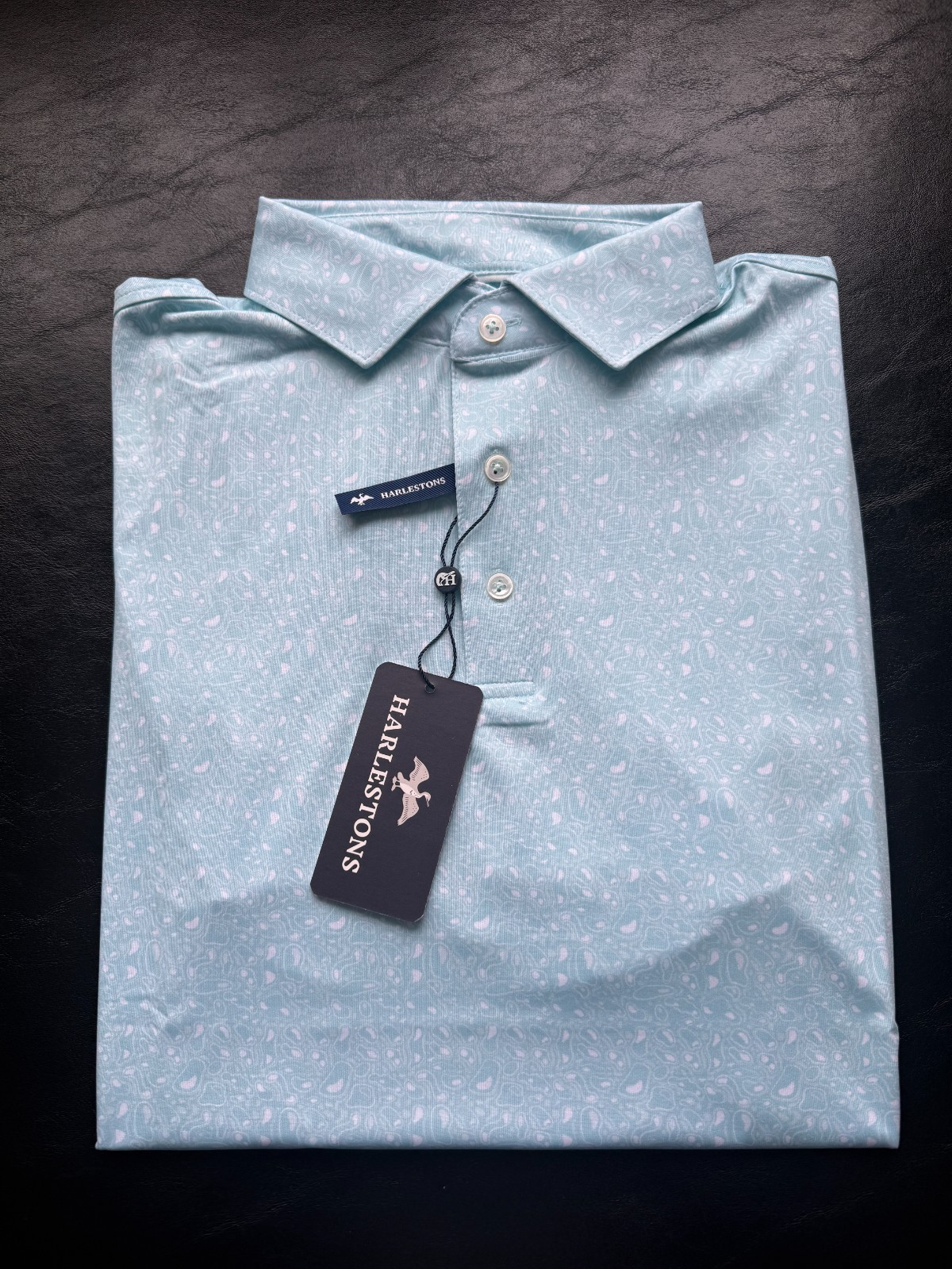Nwt Men's Harlestons Links Polo, Color: Aqua, Size: Medium