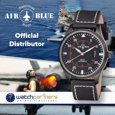 #ad Air Blue DELTA AUTO watch Black PVD 44mm case 10ATM Sapphire Crystal Black dial $217.16