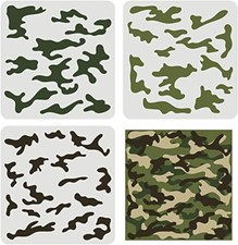 Camo Stencils 3-Pack 11.8x11.8 Inch DIY Spray Paint Camouflage Kit