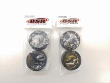 2x BSR Racing 70mm diameter 37mm Wide Red dot Bearing Wheels New FRONT AND REAR