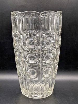 Fidenza Vetraria MCM Made In Italy Glas Iris Linse Vase H23cm Vintage 60er/70er