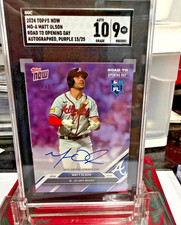 Matt Olson Braves 2024 Topps Now Road to Opening Day Auto #/25 Purple SGC 10/9