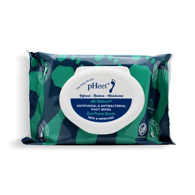 pHeet Wipes, Antifungal, Odor Reducer, Dry Feet Moisturizing Wipes, Foot Cleaner