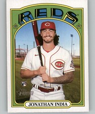 2021 Topps Heritage High Number JONATHAN INDIA Base Rookie Card Reds RC #541
