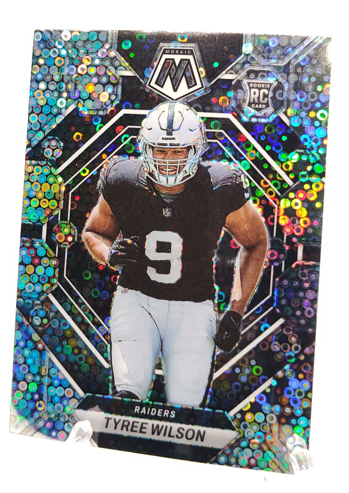 TYREE WILSON 2023 PANINI MOSAIC No Huddle Silver Disco Prizm #372 RC Rookie