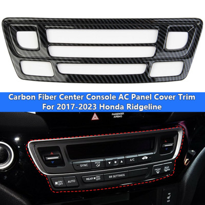 Carbon Fiber Center Console AC Panel Cover Trim for 17-23 Honda Ridgeline Pilot