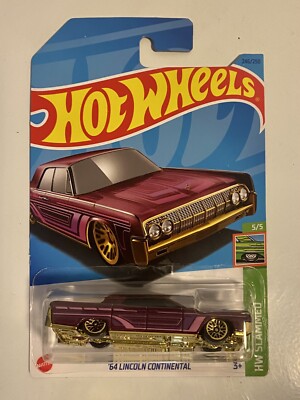 2023 HOT WHEELS '64 LINCOLN CONTINENTAL in MAROON. HW SLAMMED 3/5. Long card.