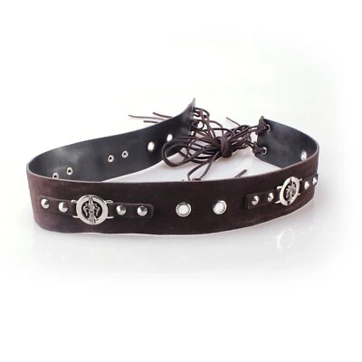 MB MÜLLER Gürtel Braun Fleur-de-lis Taillengürtel Vintage Cosplay Mittelalter Damengürtel