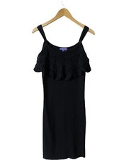 VIVIENNE TAM  Sweater Dress  Black Stretch Knit Tube Crochet Neck CHIC Size-LP