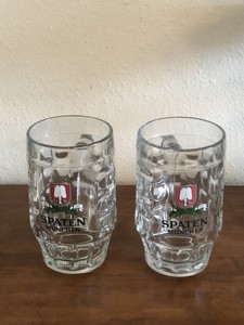 Spaten Munchen Brewery 5 Liter Glass Beer Mugs Lot Of 2 Ebay