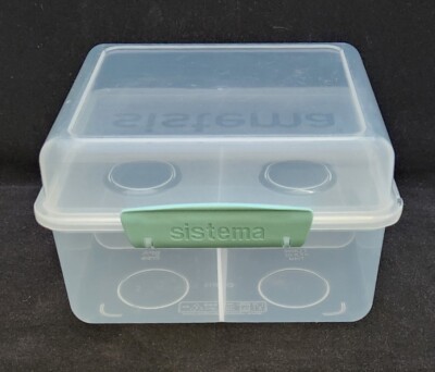 Sistema 2L LUNCH CUBE MAX TO GO Minty Teal 4-Section Reusable Food Storage