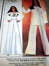 LOVELY VTG 1970s JACKET T-SHIRT PANTS McCALLS Sewing Pattern 12/34 FF