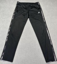 Adidas Track Pants Womens Medium Jogging 3 Stripes Climalite Black Basketball