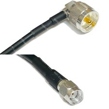 LMR195 Silver UHF Male Angle to RP-SMA MALE Coax RF Cable USA Lot
