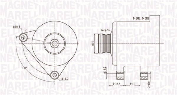MAGNETI MARELLI 063731553010 Alternator for ALFA ROMEO,CITROËN,FIAT,LANCIA,PEUGE