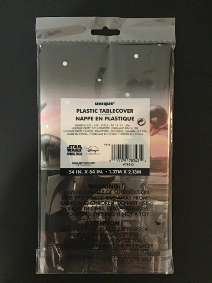 Decorações de festa de aniversário Star Wars + pratos de banner de toalha de mesa mandaloriana + NOVO - Imagem 4 de 4