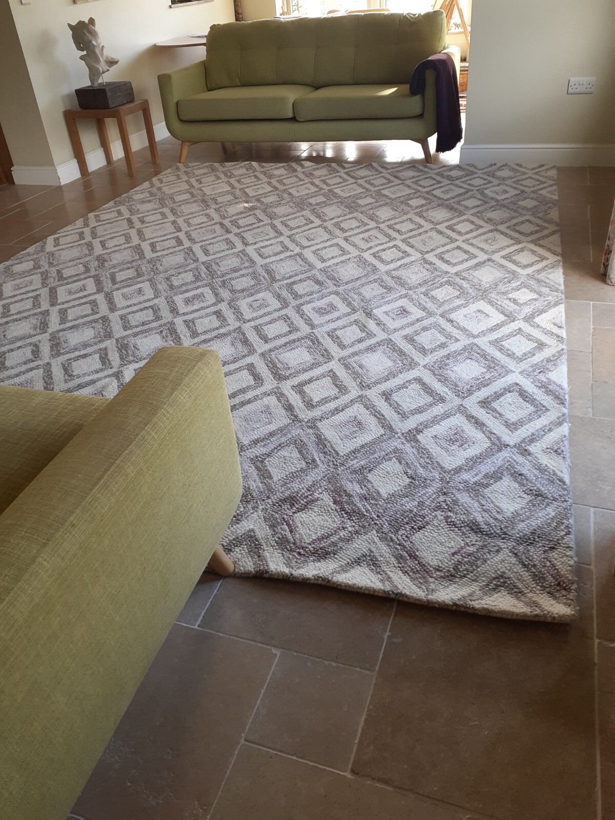 100 Wool Rug, Stunning, Huge, West Elm rug, warm neutral tones, excellent cond. eBay