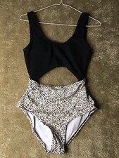 Women s One Piece High Waist Monokini Black Small