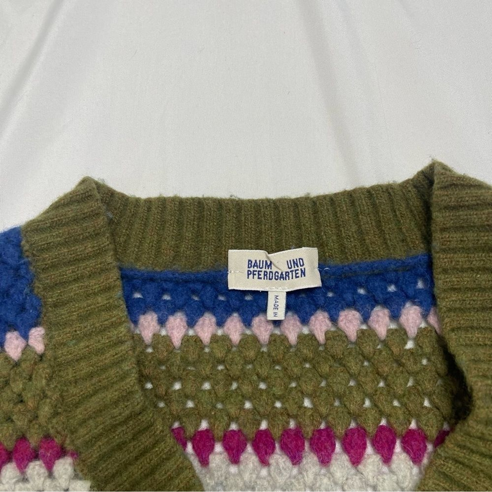 Baum Und Pferdgarten Colette Crochet Striped Wool Knit Sweater Vest Size Large image 3