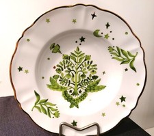 BITOSSI HOME, Piatto fondo modello Funky Table in porcellana decorata, bordo oro