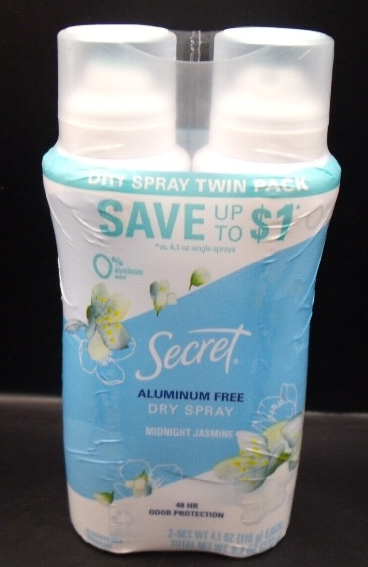 Secret Dry Spray Aluminum Deodorant for Women Midnight Jasmine 4.1 oz