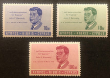 1965 JOHN F KENNEDY SET CYPRUS MNH EV303
