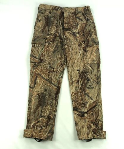 Cabelas Hunting Pants Mens 36x32 Camo Mossy Oak Duck Blind Fleece Lined - Picture 1 of 12